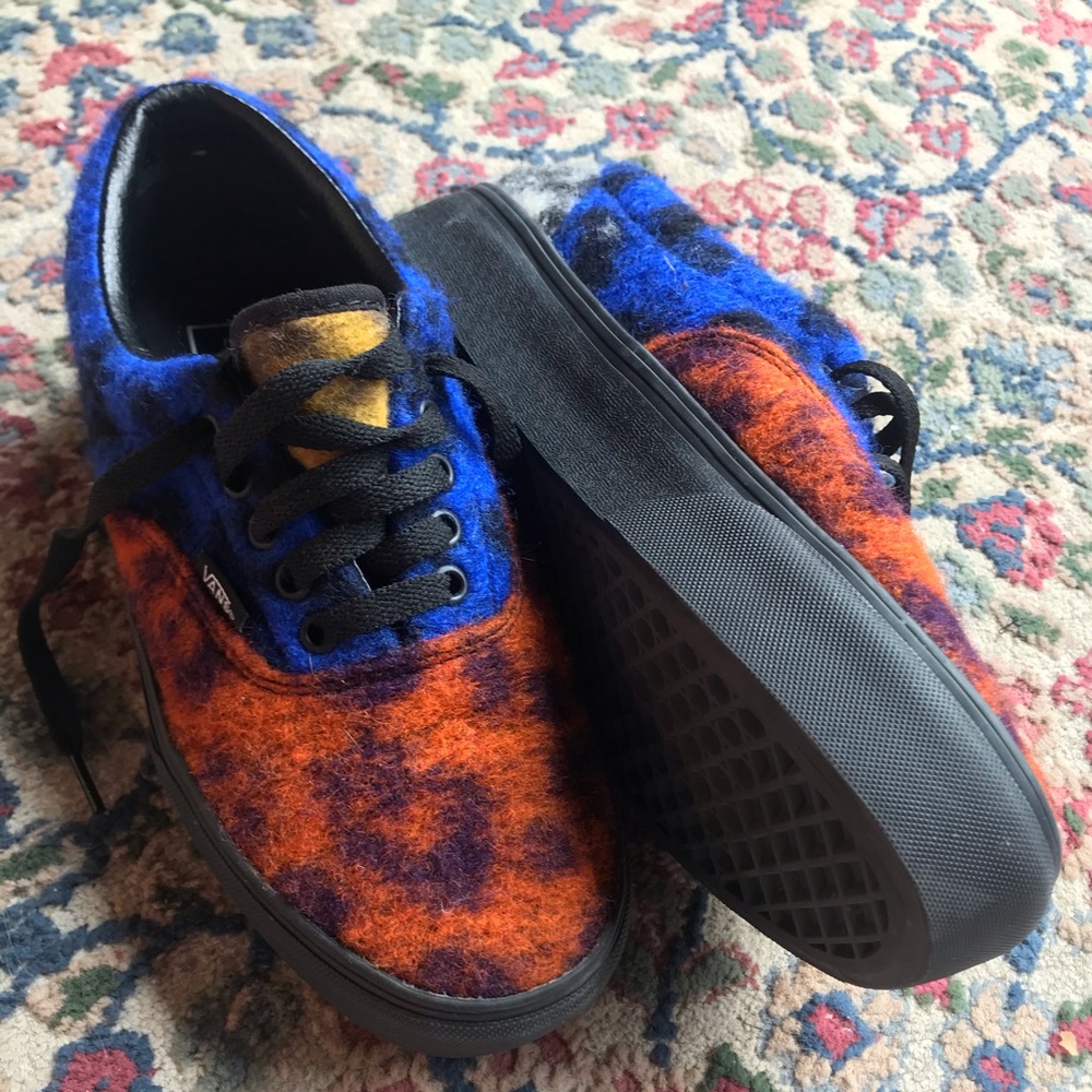 Platform Leopard Print Textured Vans Sz 9.5 - image 1